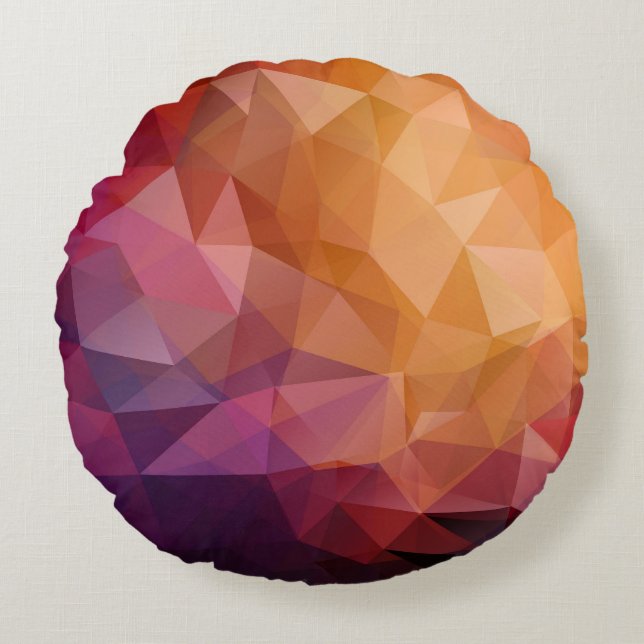 Triangle Mosaic: Dark Vintage Round Cushion (Front)