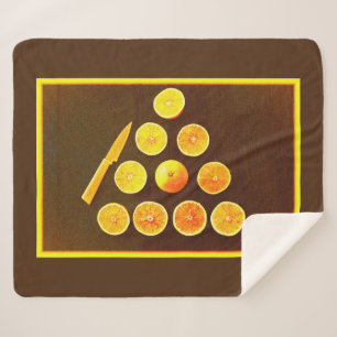 "Triangle of Half Oranges" Cute Photo. Buy Now Sherpa Blanket
