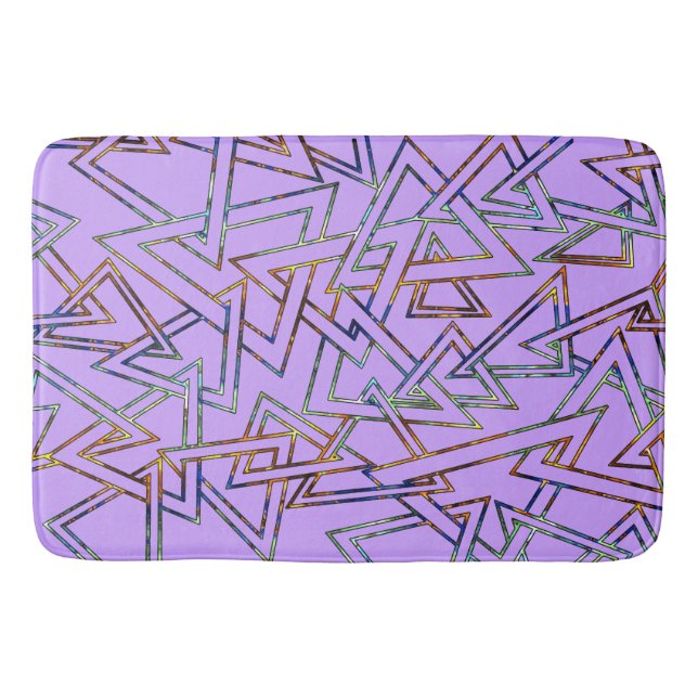 Triangle Pattern outline + your backgr. & ideas Bath Mat (Front)