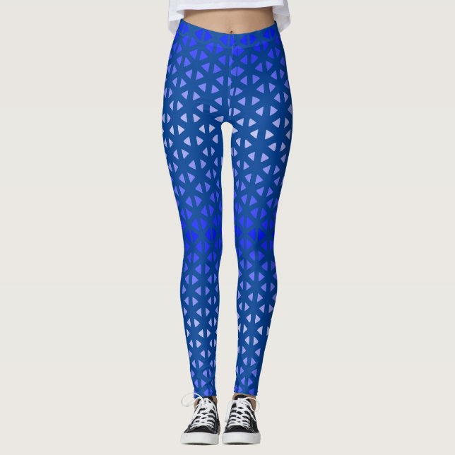Triangle.Pattern.shade.blue.01 Blue BG Leggings (Front)
