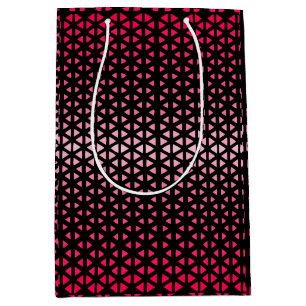 Triangle.Pattern.shade.pink.02 Black BG Medium Gift Bag