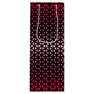 Triangle.Pattern.shade.pink.02 Black BG Wine Gift Bag