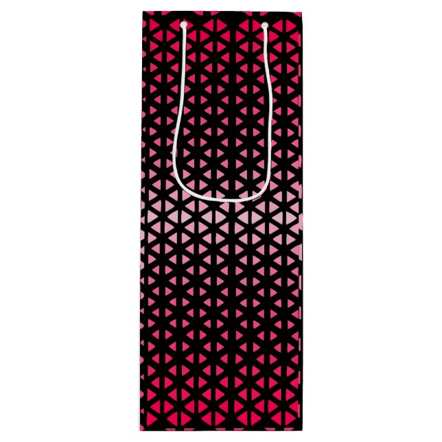 Triangle.Pattern.shade.pink.02 Black BG Wine Gift Bag (Front)