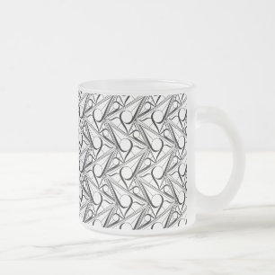 Triangle pattern with circle frosted glass coffee mug