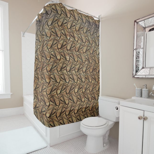Triangle pattern with circle shower curtain (In Situ)