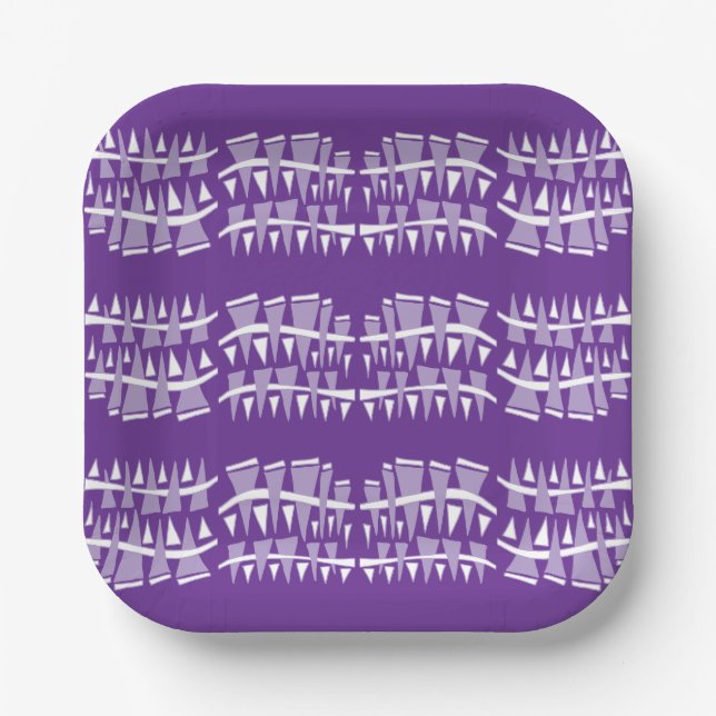 Triangle Rows Dodle44c Paper Plate (Front)