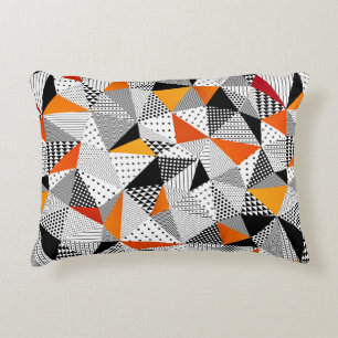 Triangle seamless pattern. Contrasting fashionable Decorative Cushion