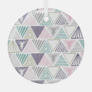Triangle shapes, hand-drawn vintage style. glass tree decoration