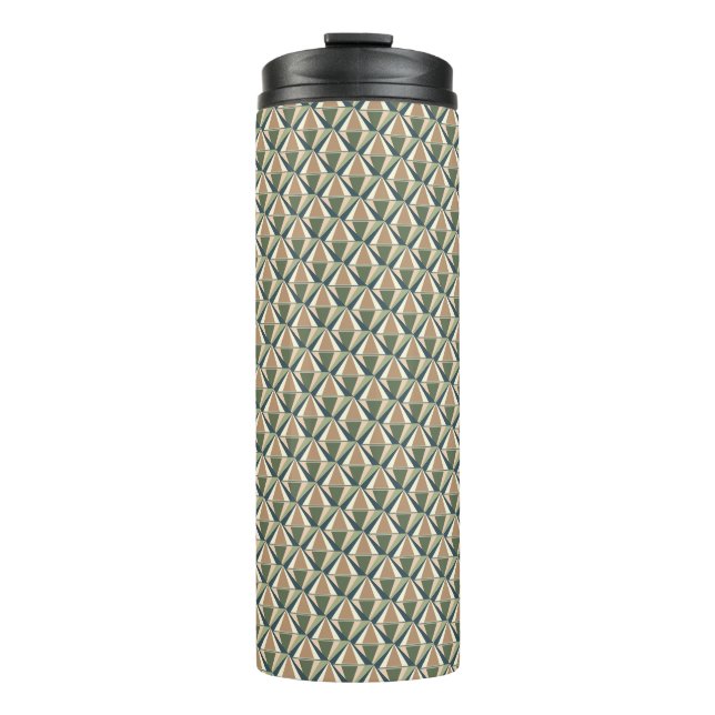 Triangle Shapes in Neutral Tones  Thermal Tumbler (Front)