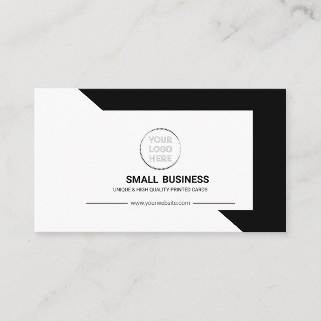 Triangle Simple Minimalist modern Black white Business Card (Front)