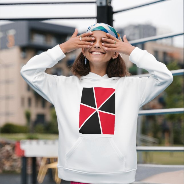 Triangle Slices  Hoodie (red black triangle slices like pizza slice)