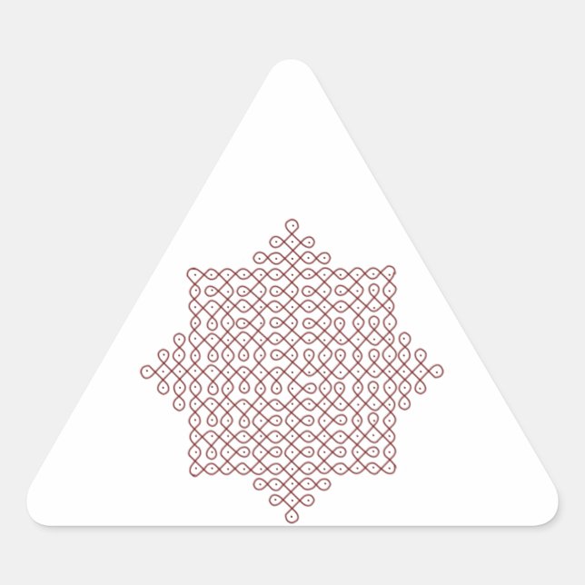 Triangle Stickers-Kolam Art-1 Triangle Sticker (Front)