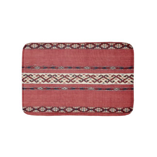 Triangle Stripe Kilim IV Red Black White Bath Mat