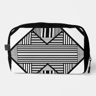 Triangle stripes 2 in Black and White Dopp Kit