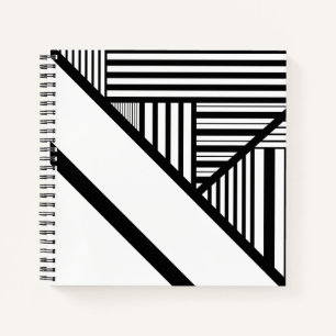 Triangle stripes in Black and White Notebook