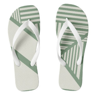 Triangle stripes in Green Jandals