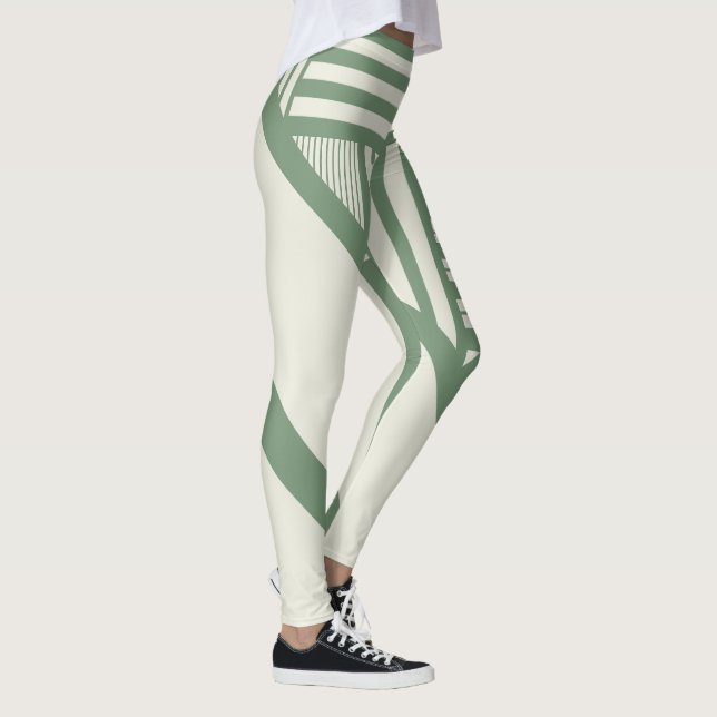 Triangle stripes in Green Leggings (Right)