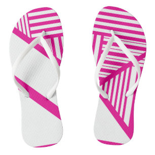 Triangle Stripes in Magenta and White Jandals