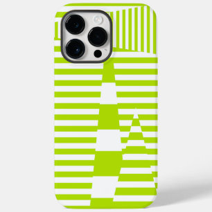 Triangle Stripes - Lime Green and White Case-Mate iPhone 14 Pro Max Case