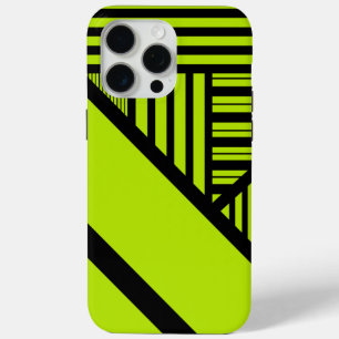 Triangle Stripes - Lime Green iPhone 15 Pro Max Case