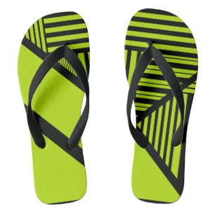 Triangle Stripes - Lime Green Jandals
