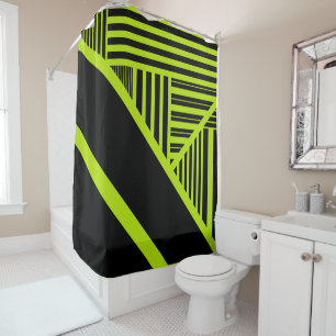 Triangle stripes - Lime Green Shower Curtain