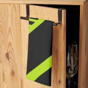 Triangle stripes - Lime Green Tea Towel