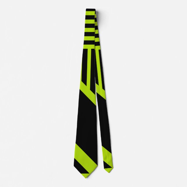 Triangle stripes - Lime Green  Tie (Front)