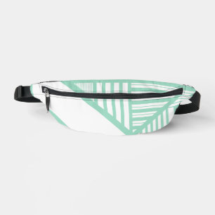 Triangle stripes - Mint Green and White Bum Bags