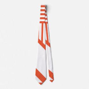 Triangle stripes - Orange and White Tie
