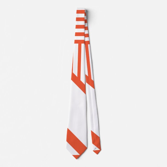 Triangle stripes - Orange and White Tie (Front)