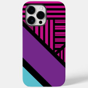 Triangle Stripes - Pink, Purple, Blue and Black  Case-Mate iPhone 14 Pro Max Case