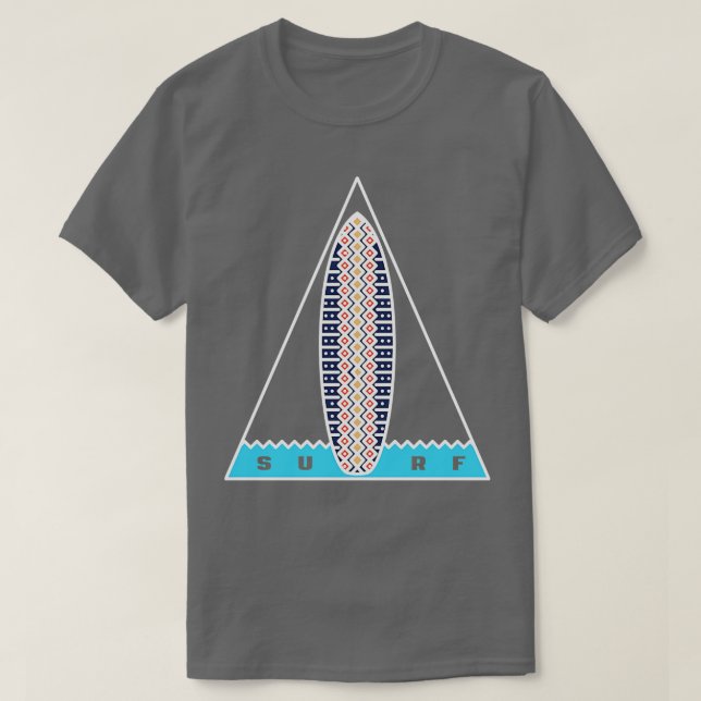 Triangle Surf White outline TShirt (Design Front)