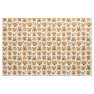Triangle Tangerine Tiger  Fabric
