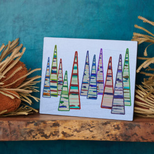 Triangle Tree Forest Tabletop Plaque with Easel