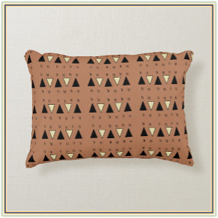 Triangle Tribal Feel Black and Brown Decorative Cushion
