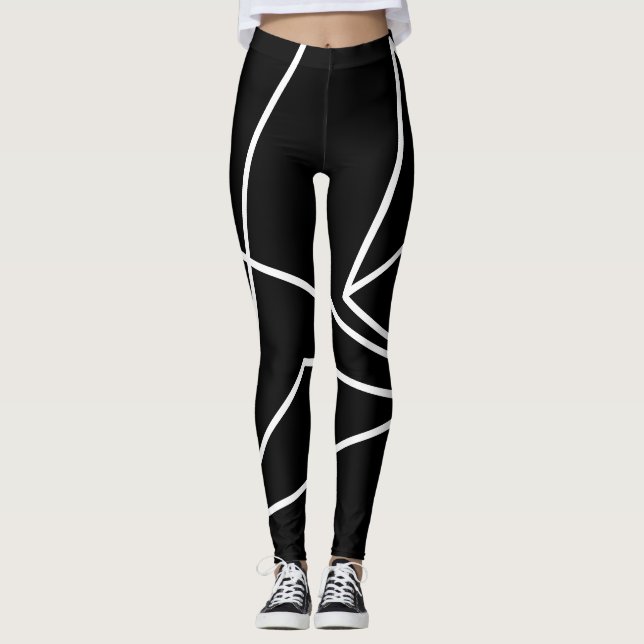 Triangle trip B & W Leggings (Front)