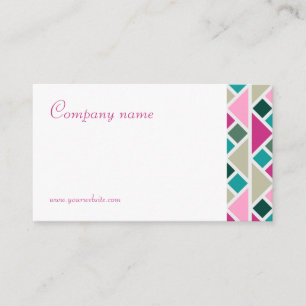 Triangle turquoise fuchsia QR Business Card