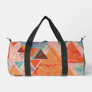 Triangles abstract geometric colour block pattern duffle bag