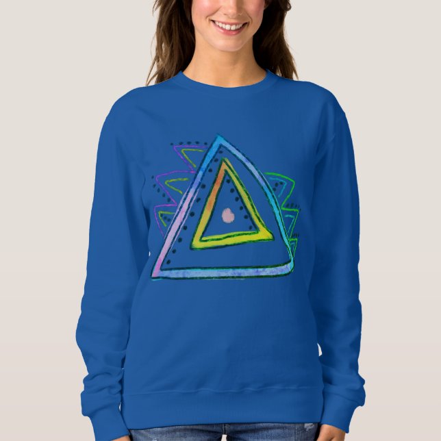 Triangles Abstract Wearable Art Sweatshirt (Front)