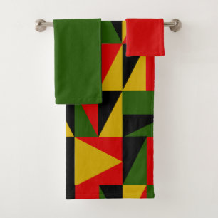 Triangles Black History Bath Towel Set