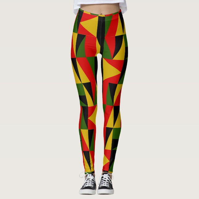 Triangles Black History  Leggings (Front)