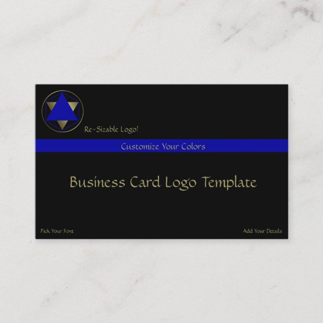 Triangles Circles -  Reiki Triangles Blue   Logo Business Card (Front)