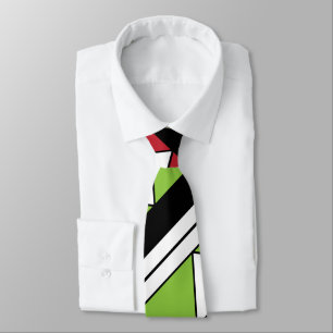 Triangles Diagonal Stripes Pattern Tie