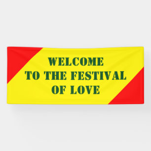 Triangles fire red + your Colour & Words Banner