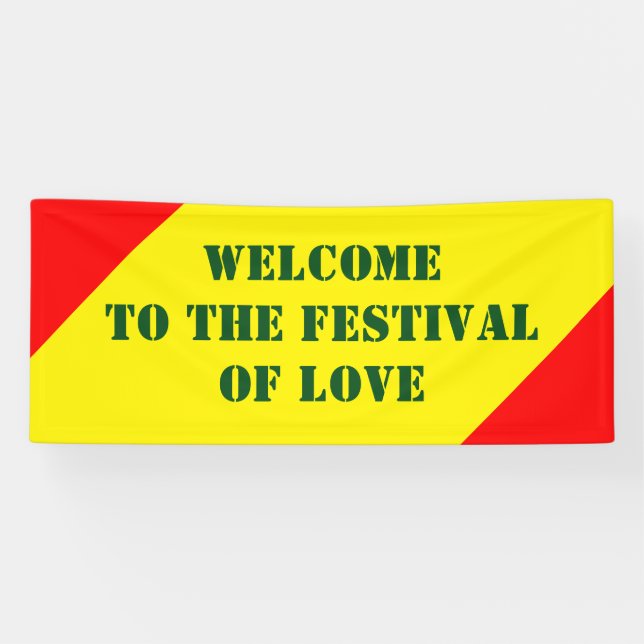 Triangles fire red + your Colour & Words Banner (Horizontal)