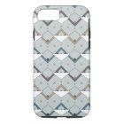Triangles Geometric Pattern iPhone Case - Blue