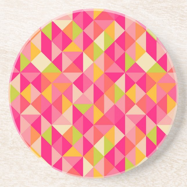 Triangles geometrical pattern coaster (Front)