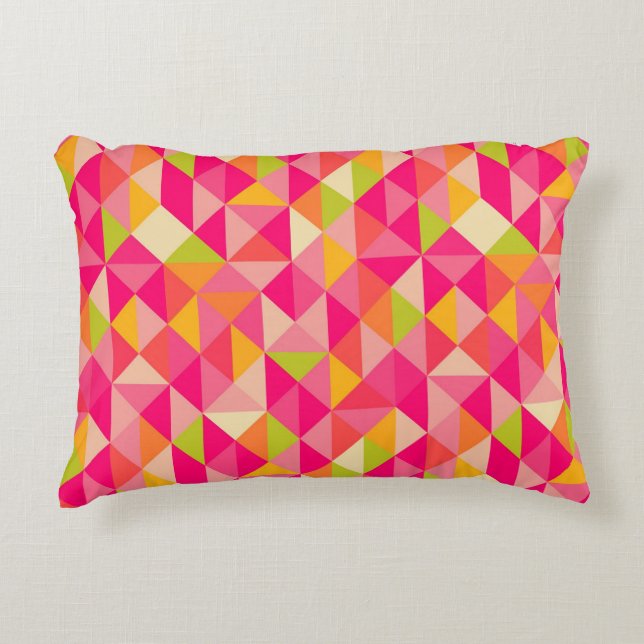 Triangles geometrical pattern decorative cushion (Front)