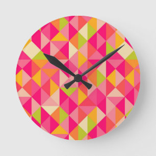 Triangles geometrical pattern round clock